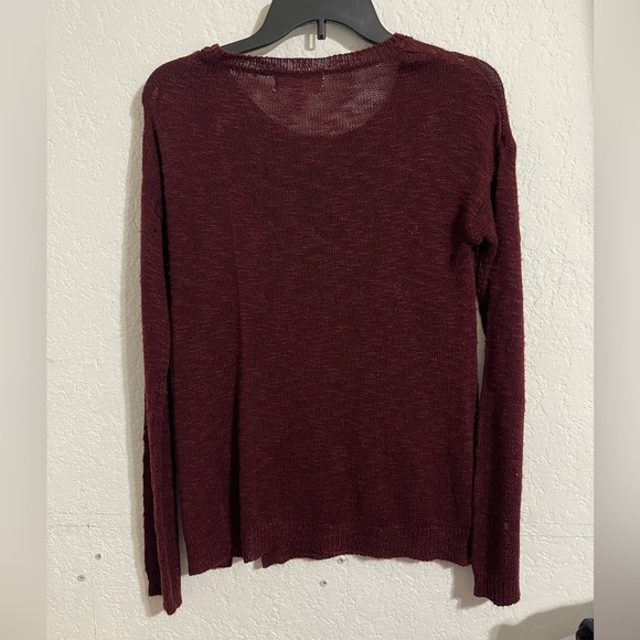 Pink Rose Women’s Crochet Style Maroon Sweatshirt - Picture 5 of 5